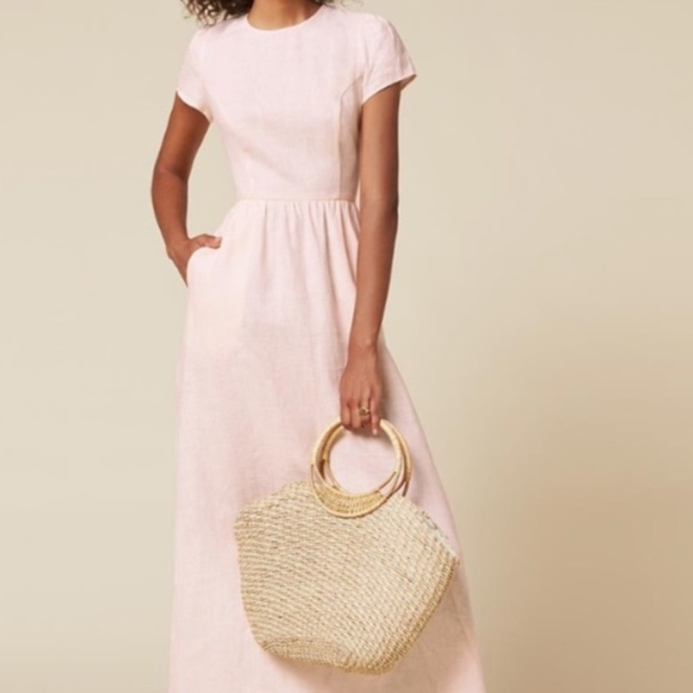 NWOT Reformation Cornelia blush dress sz 0